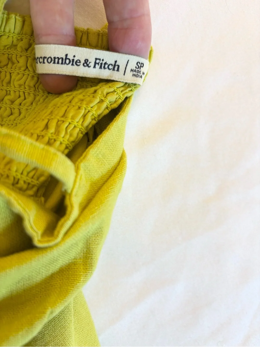 Abercrombie & Fitch Chartreuse Spaghetti Strap linen blend Maxi Dress